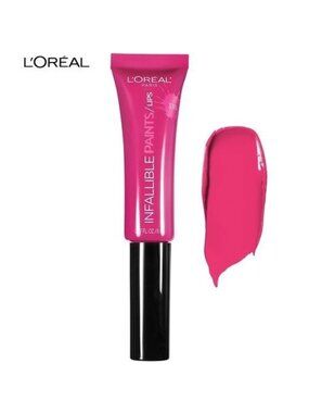 LOREAL Infalliable Paints 318 Fearless Fuchsia Lip Paint NEW